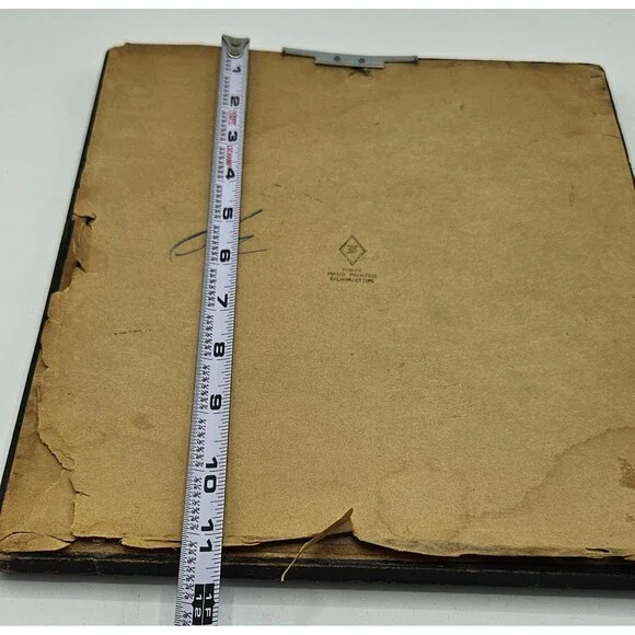 Vtg 1930 Mary Fisher Milkweed Hand Painted Reverse Couple Courting Silhouette - Picture 8 of 11